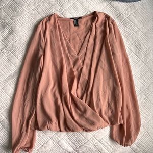 Clasp cross-front blouse